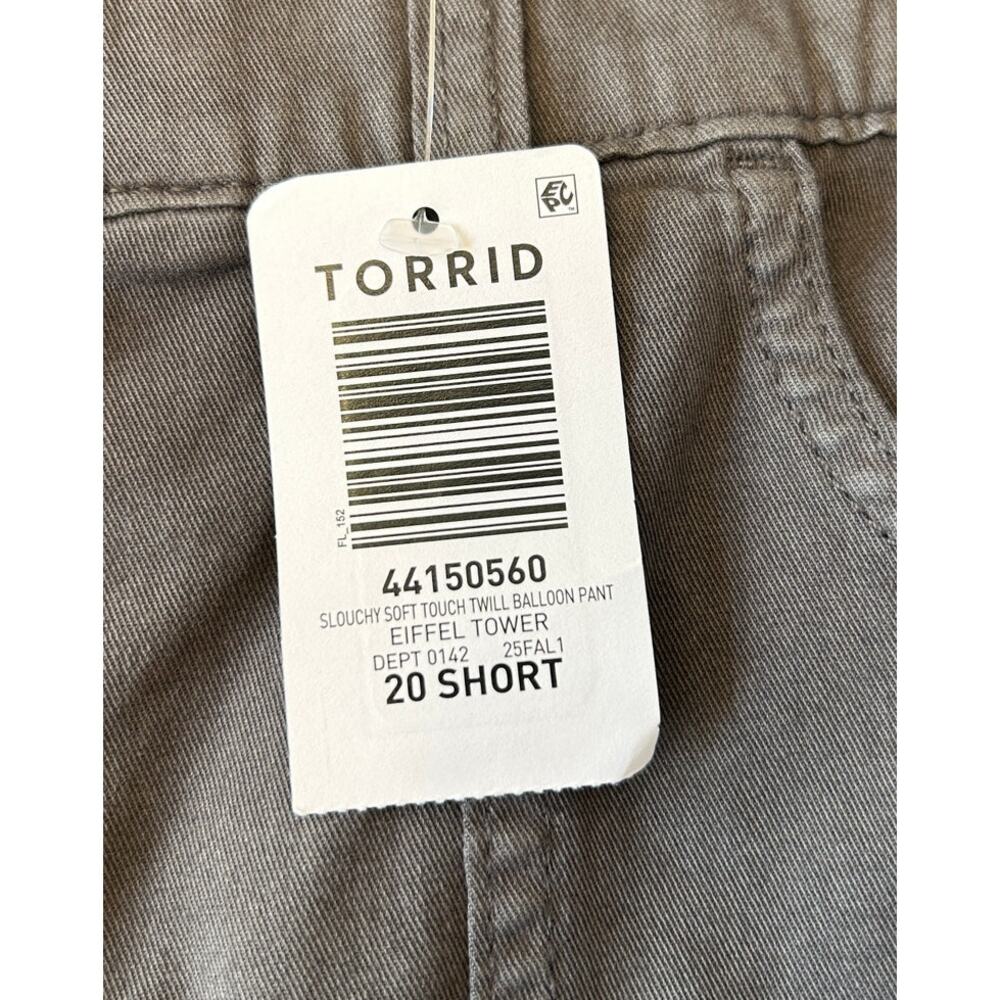 Torrid Women's Slouchy Soft Touch Twill Balloon Pant Sz 20 Gray Stretch NWT - Picture 9 of 9